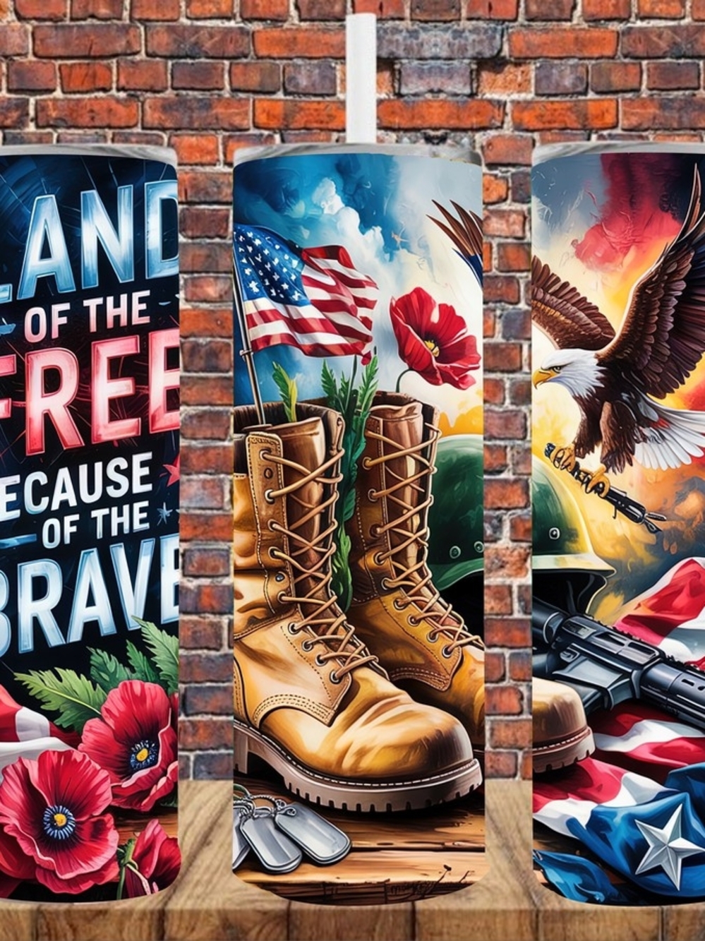 Sublimation Tumbler Land Of The Free Because Of The Brave